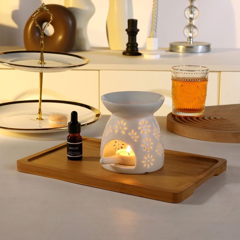 Ceramic Tea Light Candle Holder, Essential Oil Burner Wax Melt Burner, Incense A - Picture 5 of 9